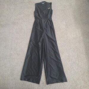 Nike Black Wide-Leg Jumpsuit with Gold Swoosh